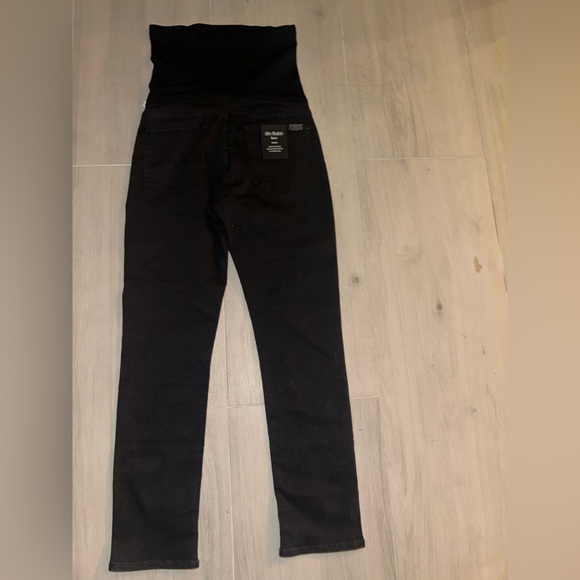 7 For All Mankind Black Maternity Straight Slim Illusion Luxe Gravity Jean - Picture 7 of 12